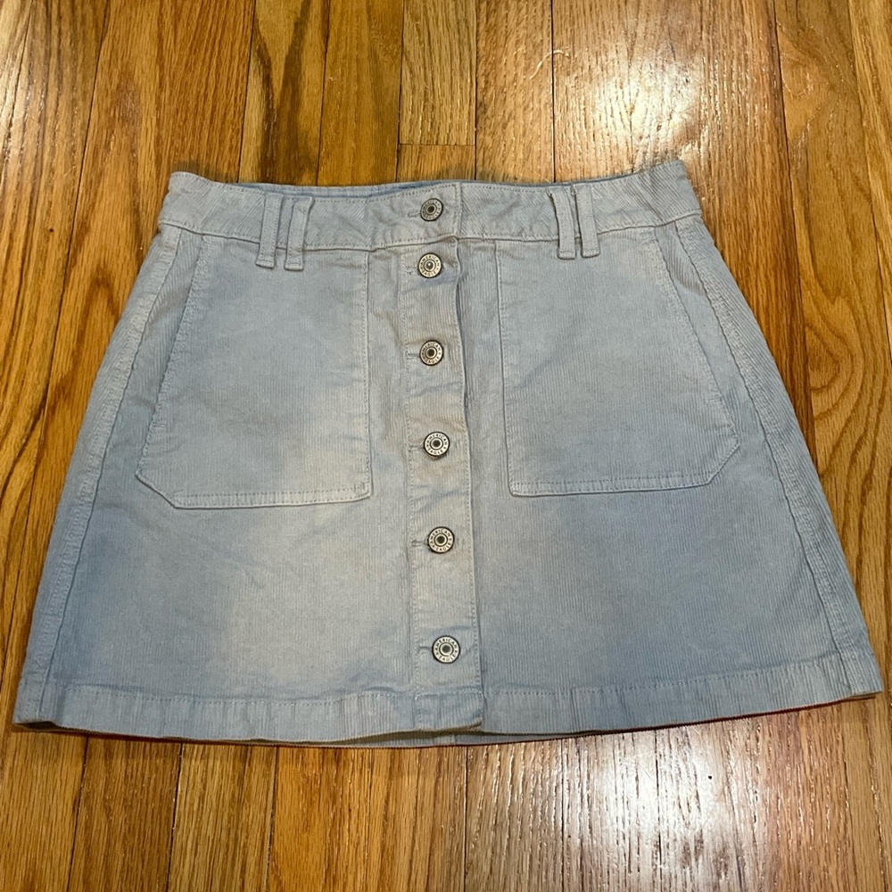 American Eagle Light Blue Corduroy Mini Skirt Size 4